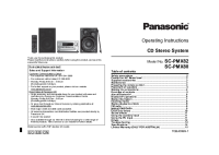 Panasonic - SC-PMX82-80 - Operating Instructions 